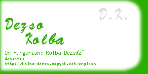 dezso kolba business card